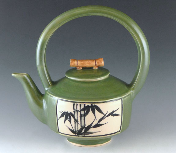 Ceramic bamboo teapot by Bonnie Belt